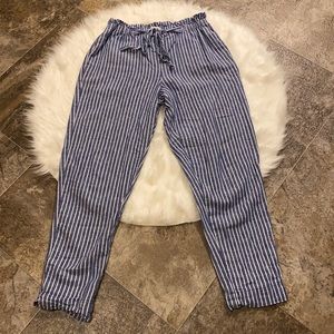 Beach lunch lounge elastic waist linen pants medium